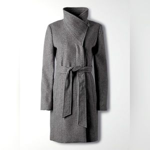 Babaton The Connor Coat Short in Heather Dark Grey Sz Small